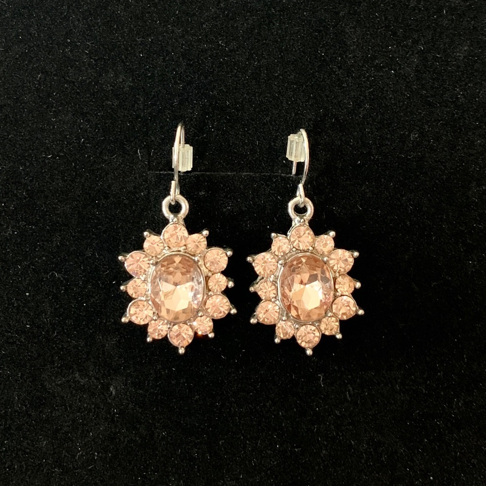 Light pink jeweled earrings